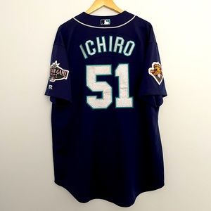 Seattle Mariners Ichiro Suzuki Jersey sz48 #51 with Commemorative Patches
